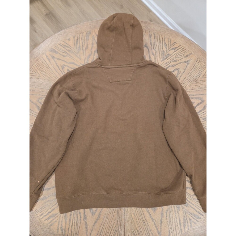 CAT Caterpillar Men's XL Heavyweight Fleece Pullover Hoodie Brown Workwear Logo - Picture 4 of 8